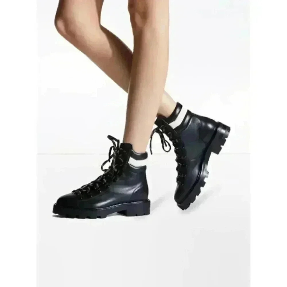 New Jimmy Choo Eshe Hiking Boots‎ Black Size 8.5